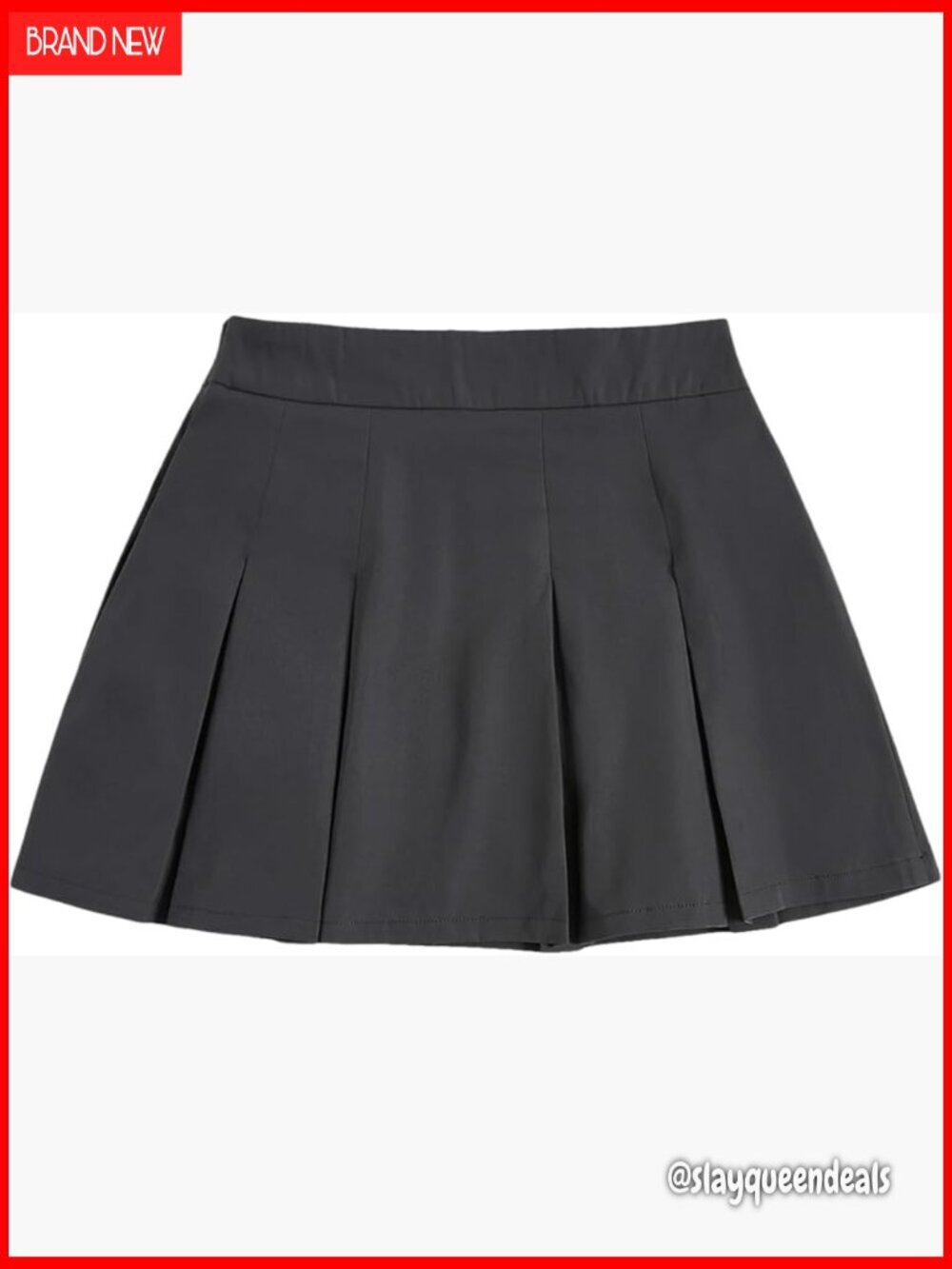 High Waisted Pleated Mini Skirt A-Line Skater Casual Polyester